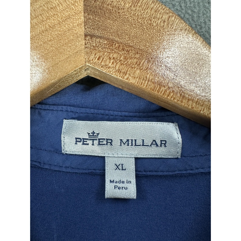 Peter Millar Polo Shirt Mens XL Blue Crown Lived In Lava Wash Quiet Luxury Golf - Picture 6 of 8